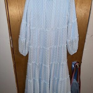 Dainty Jewells Sky Blue Ruffle Dress